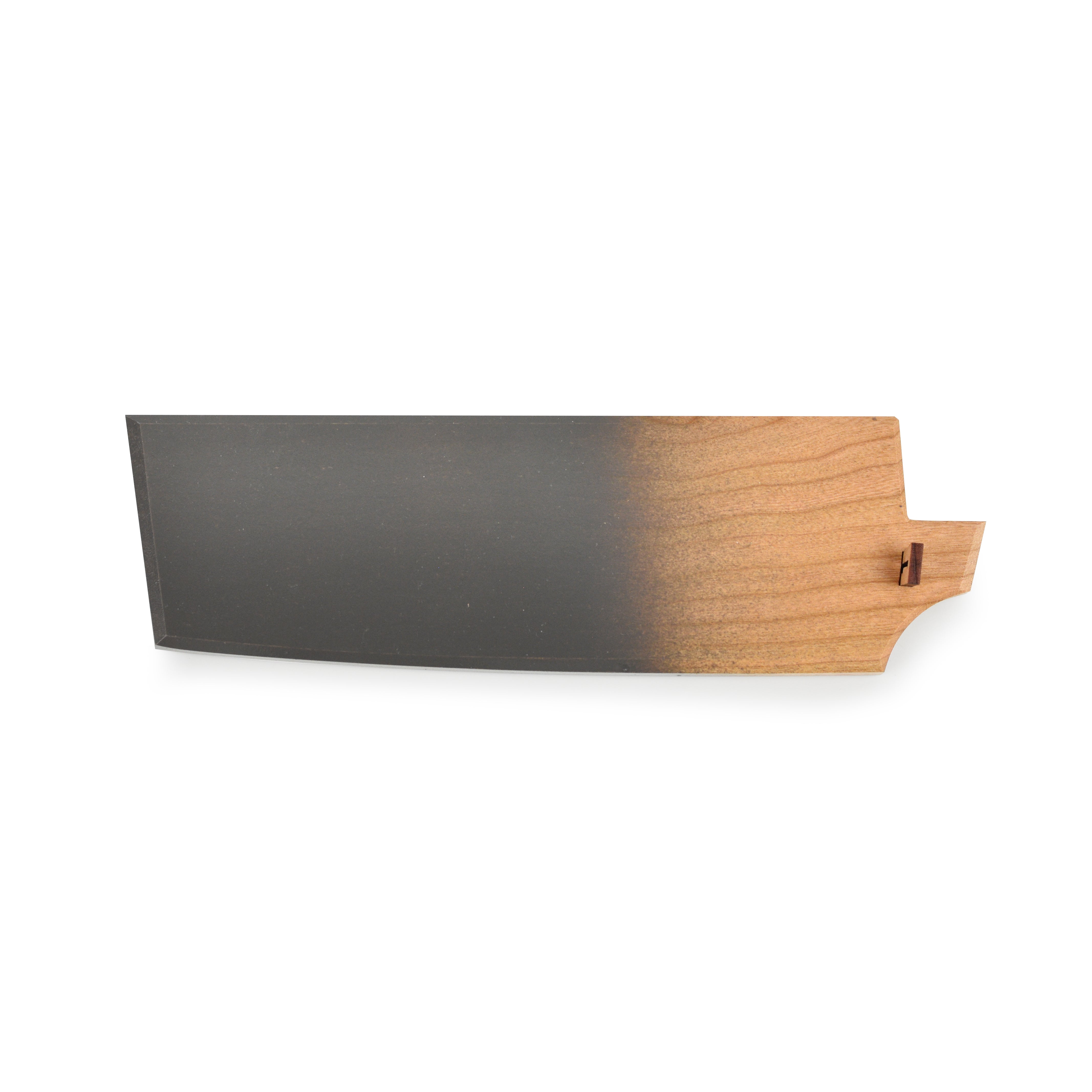 Cherry wood saya cover with charcoal accent designed for 7 inch Town Cutler nakiri knife