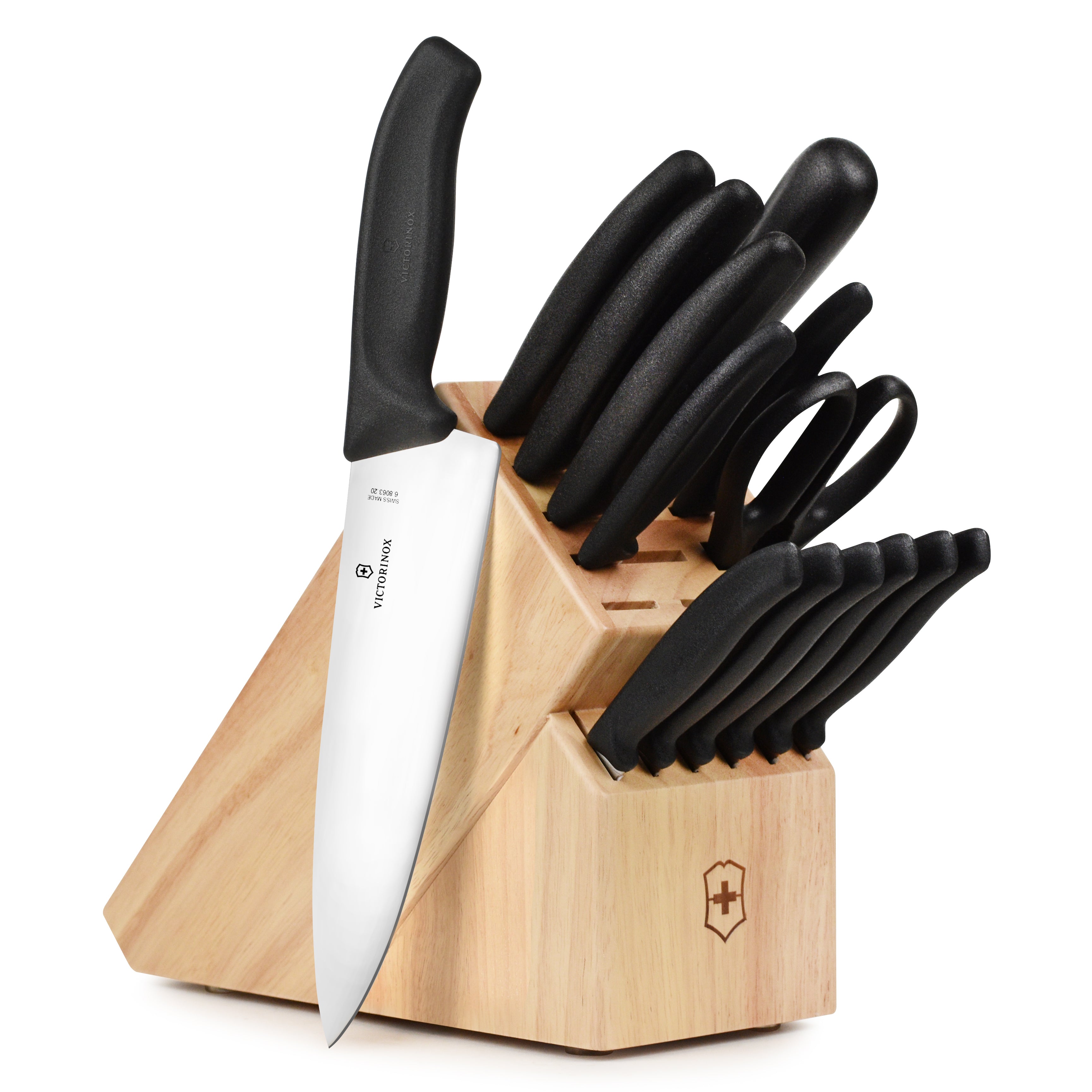 Close-up of high-carbon stainless steel chef knife with sharp blade