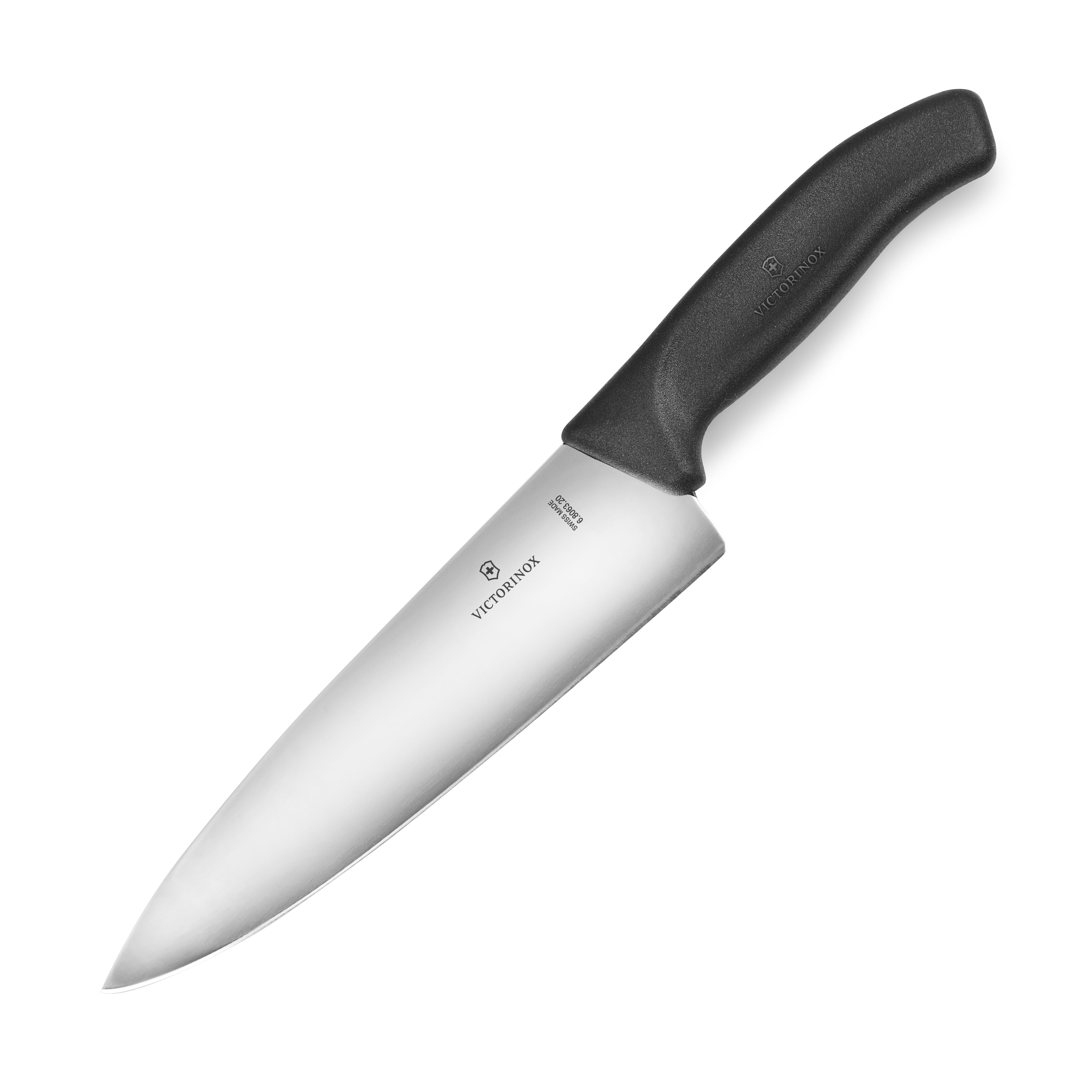 Swiss Precision 8-Inch Chefs Knife showcasing its high-carbon stainless steel blade.