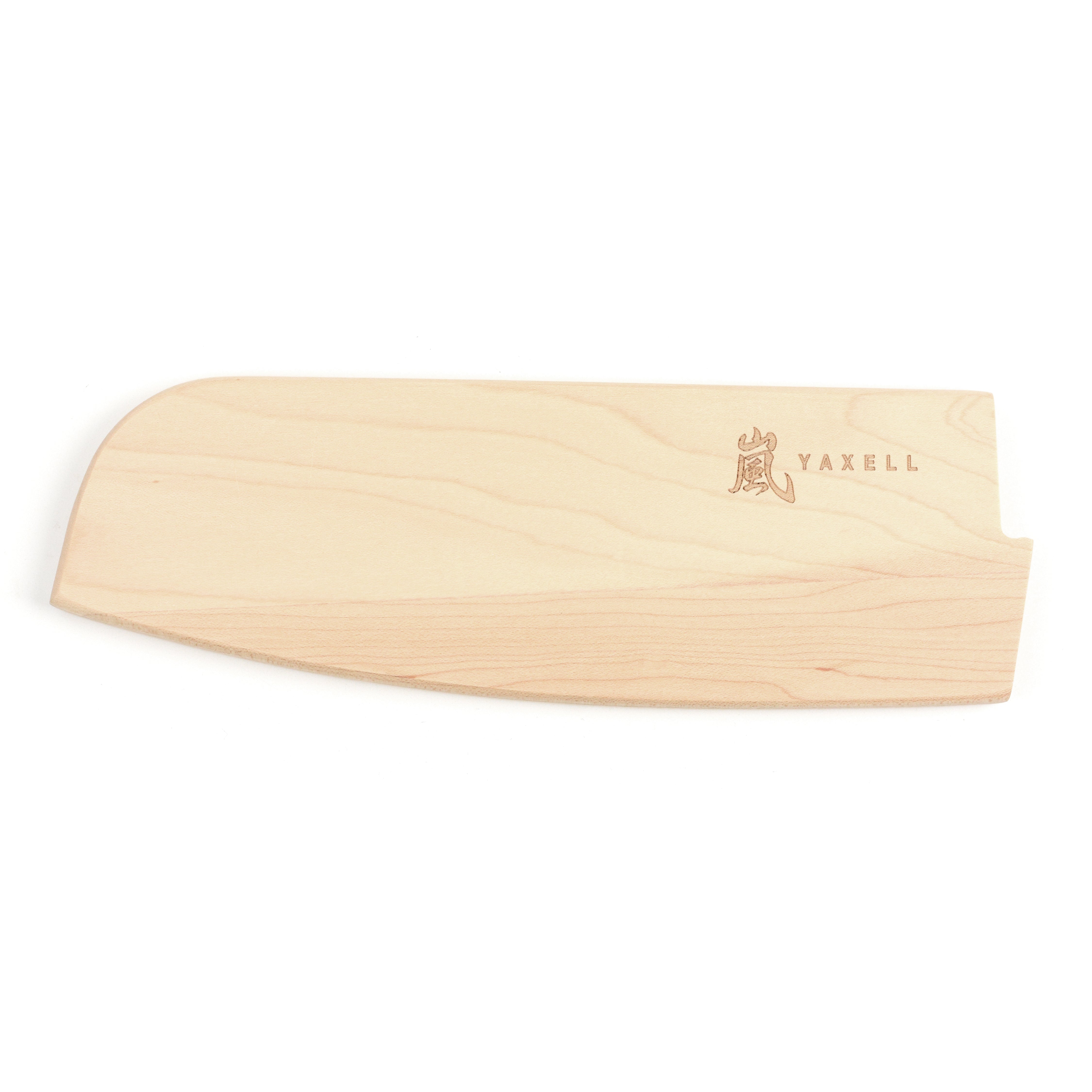 Side view of Yaxell Premium Magnetic Knife Sheath showcasing its beechwood finish.
