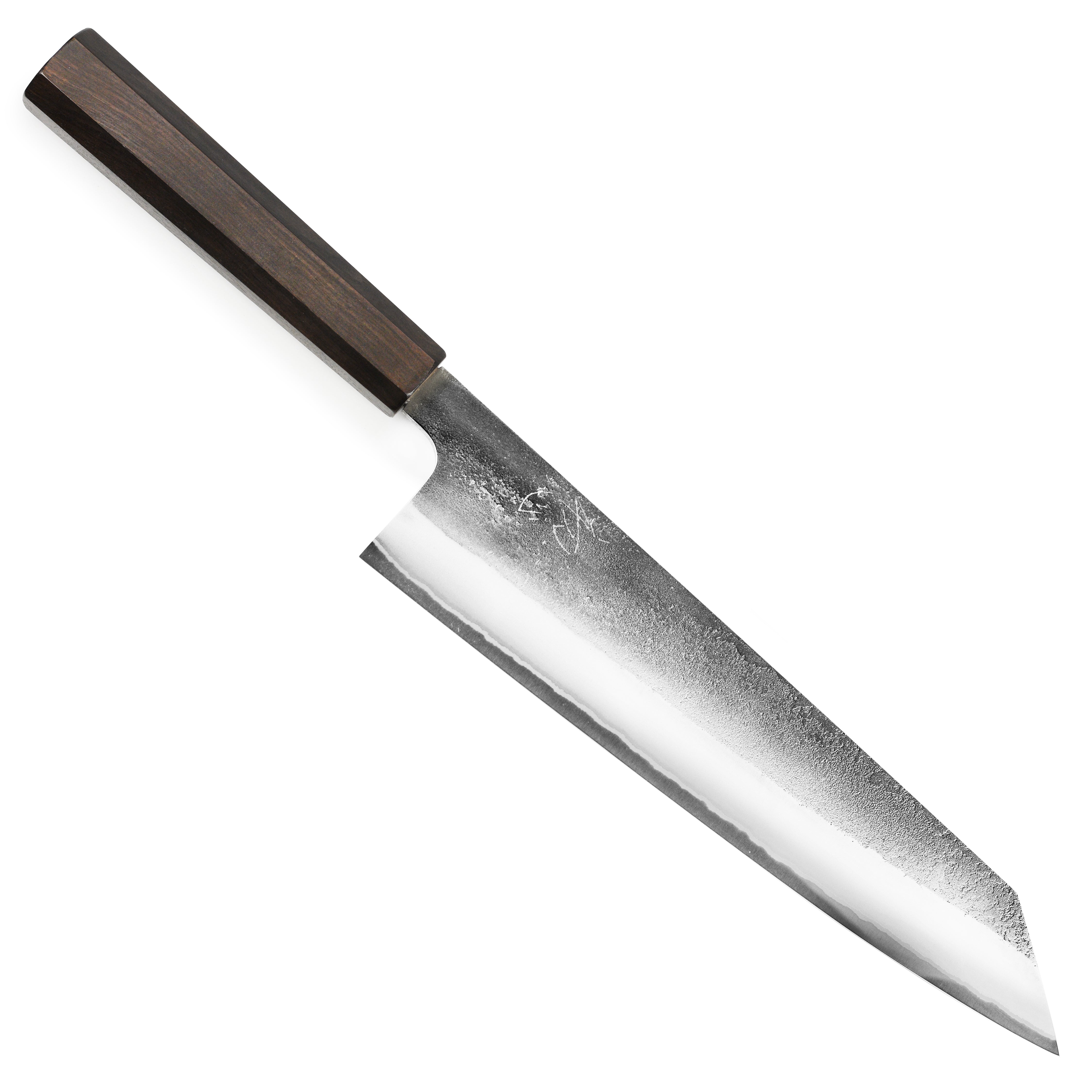 Yoshikane Shirogami Kiritsuke Knife showcasing its sleek design and sharp blade.