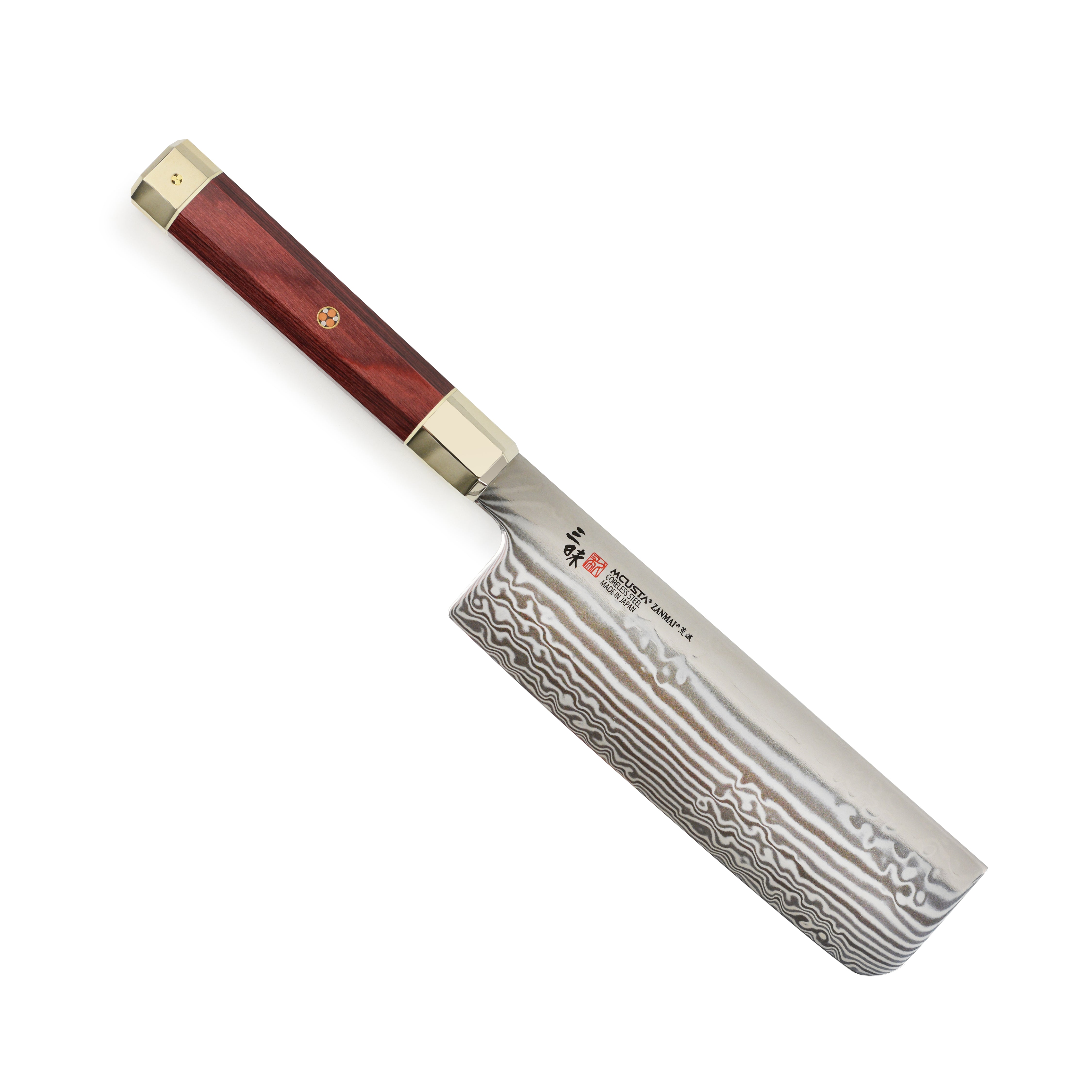 Zanmai Aranami 6.5-inch Nakiri knife with wave pattern blade for precise slicing