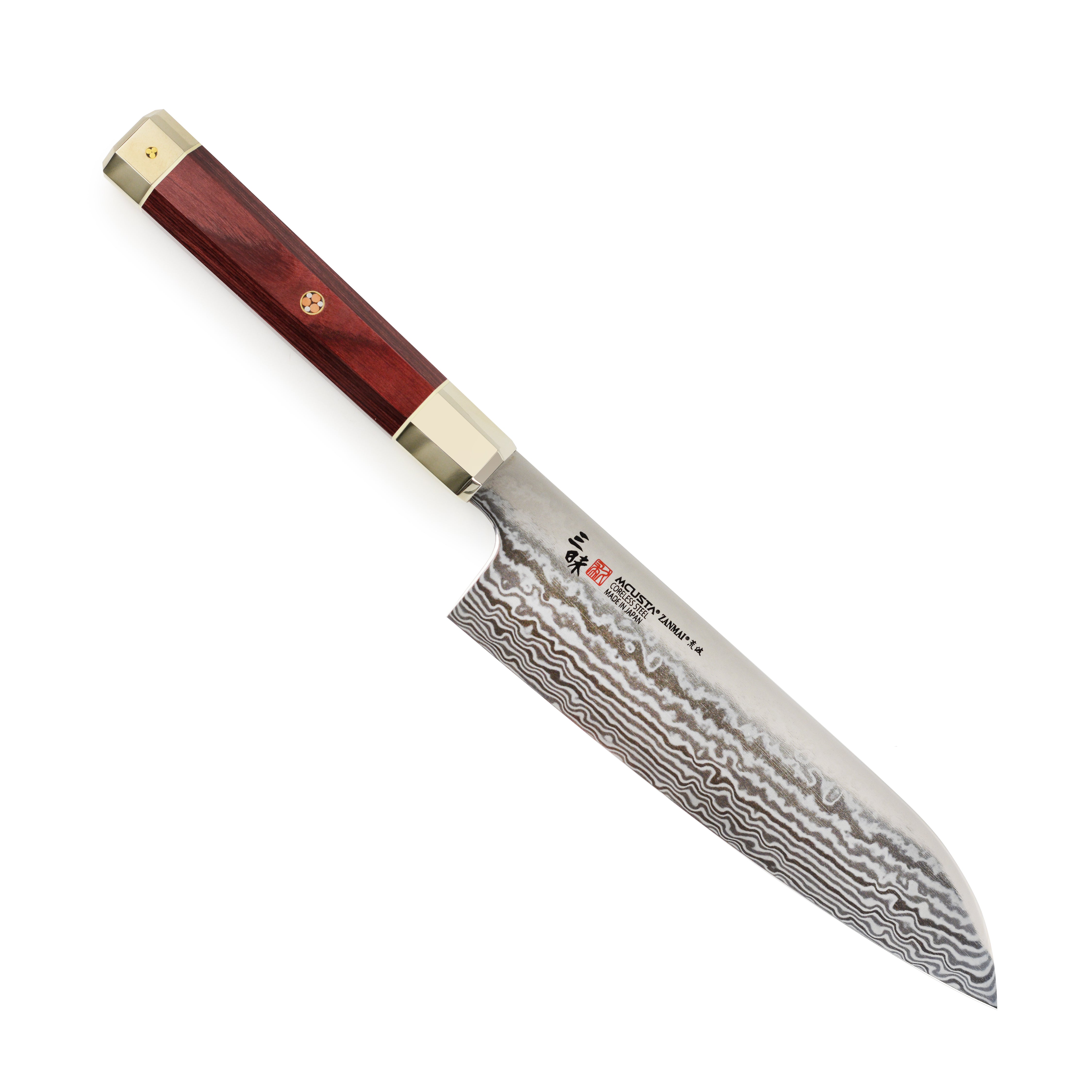 Zanmai Ultimate Aranami 7-inch Japanese Santoku knife with detailed blade pattern
