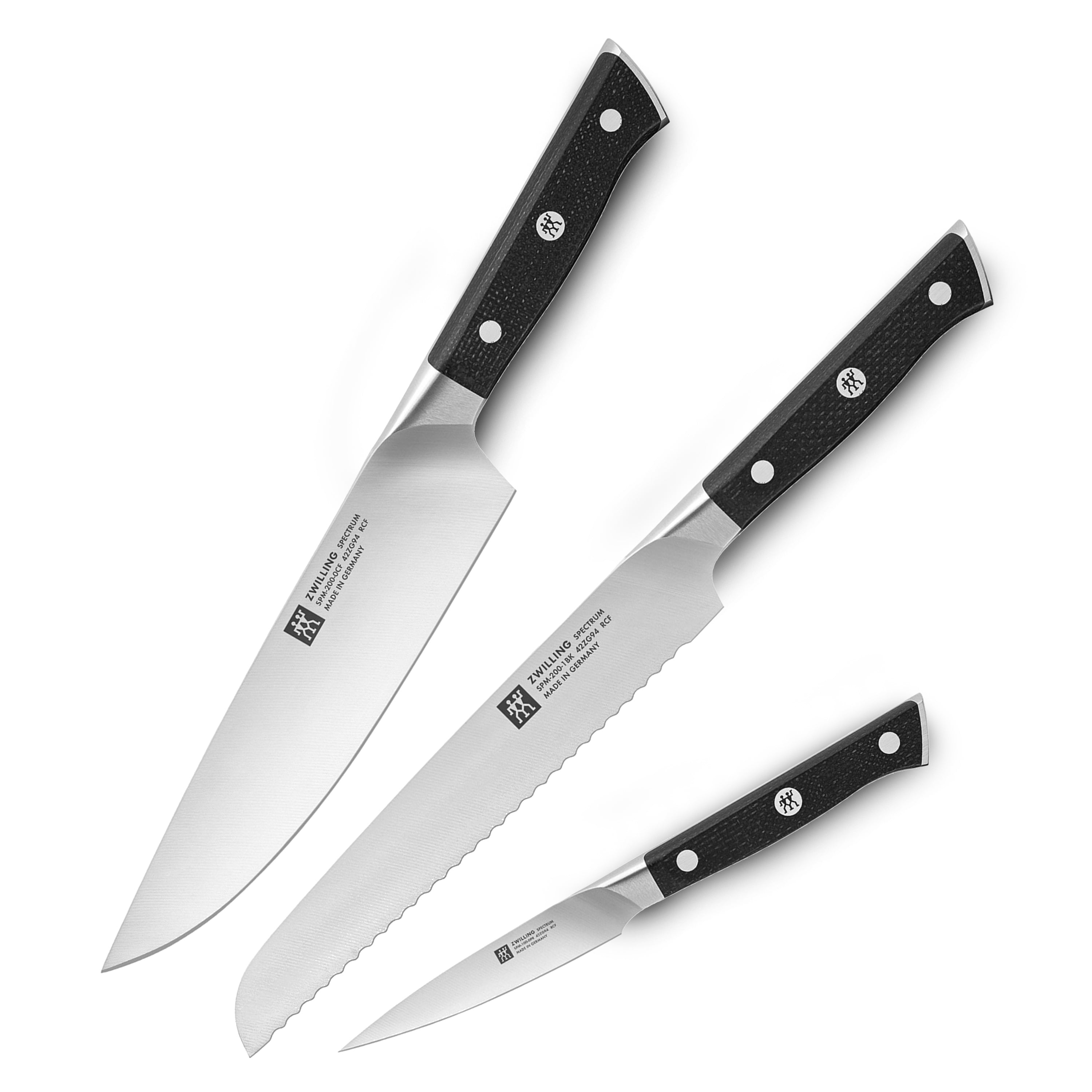 German-made Zwilling Spectrum knives with ice-hardened blades for superior performance