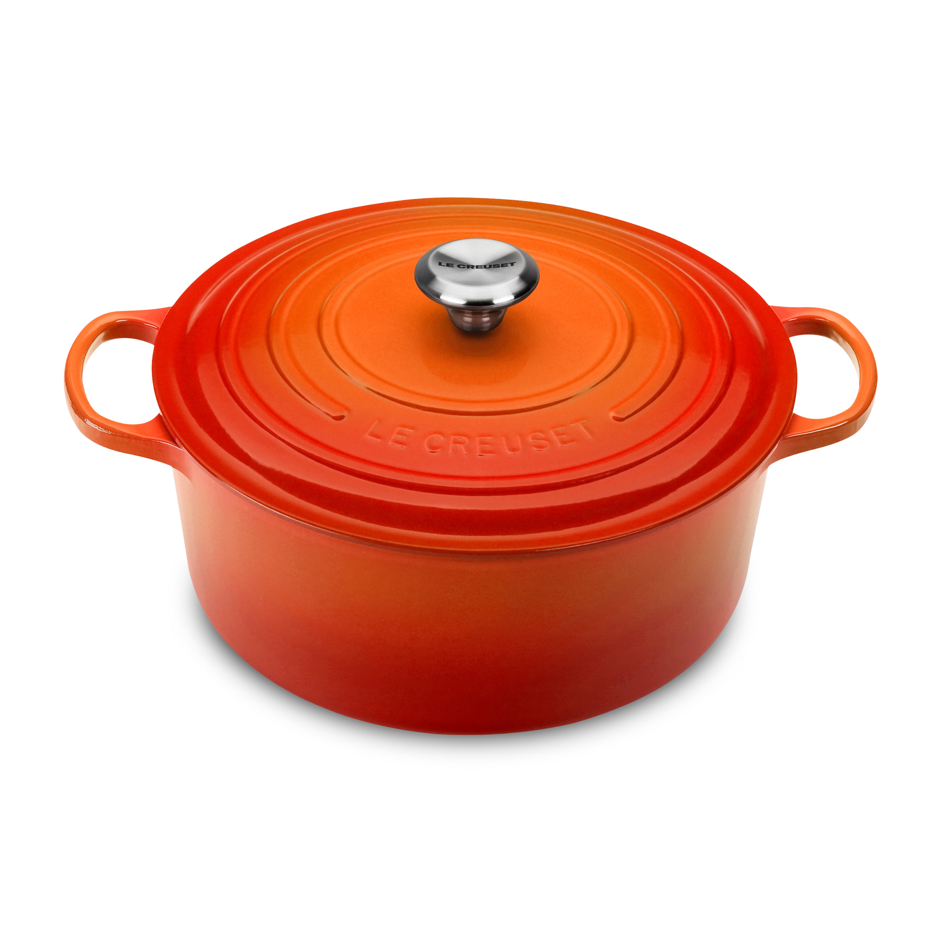 Le Creuset cast iron dutch oven with lid, perfect for baking and roasting meat