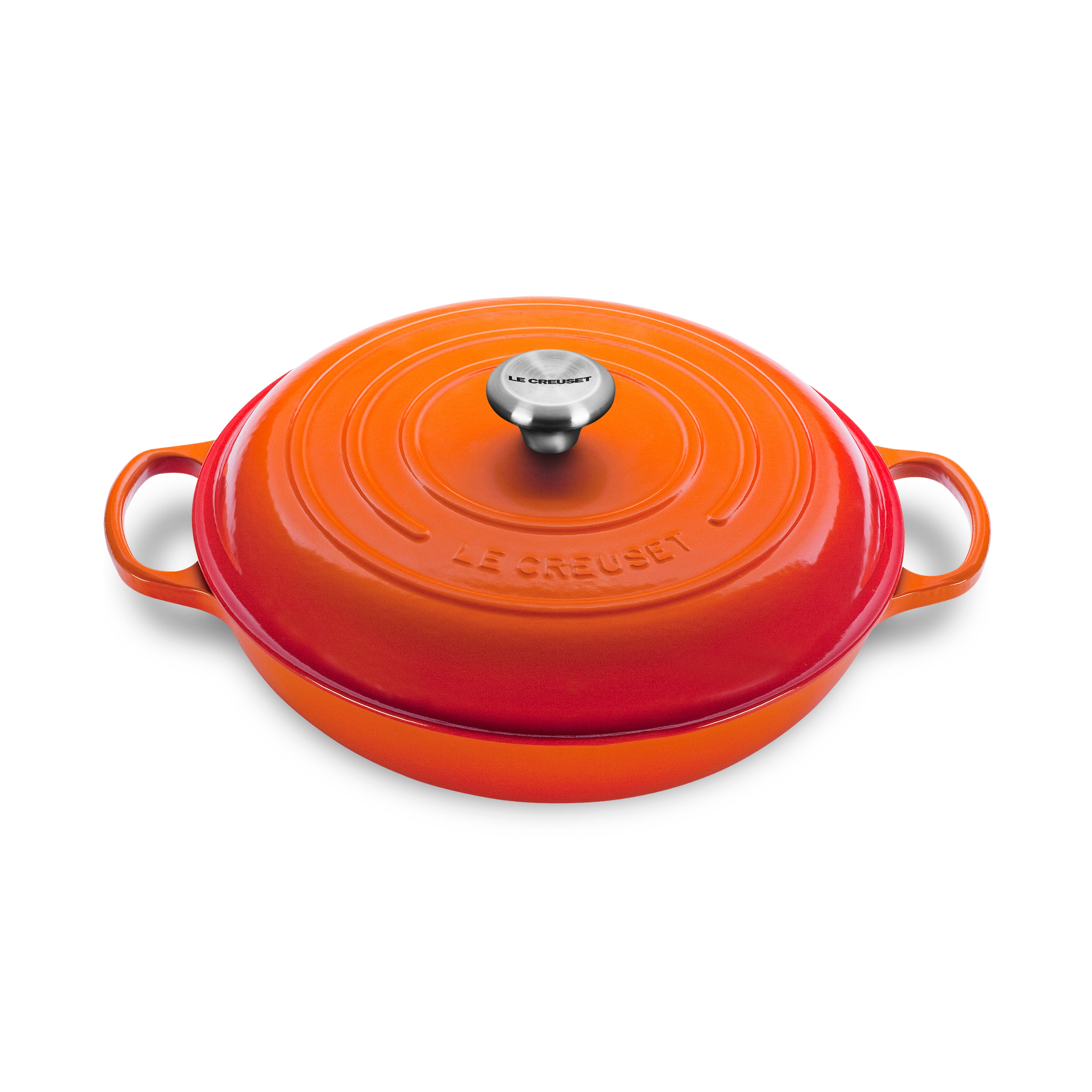 Le Creuset Flame 3.5-quart enameled cast iron braiser with lid and handles