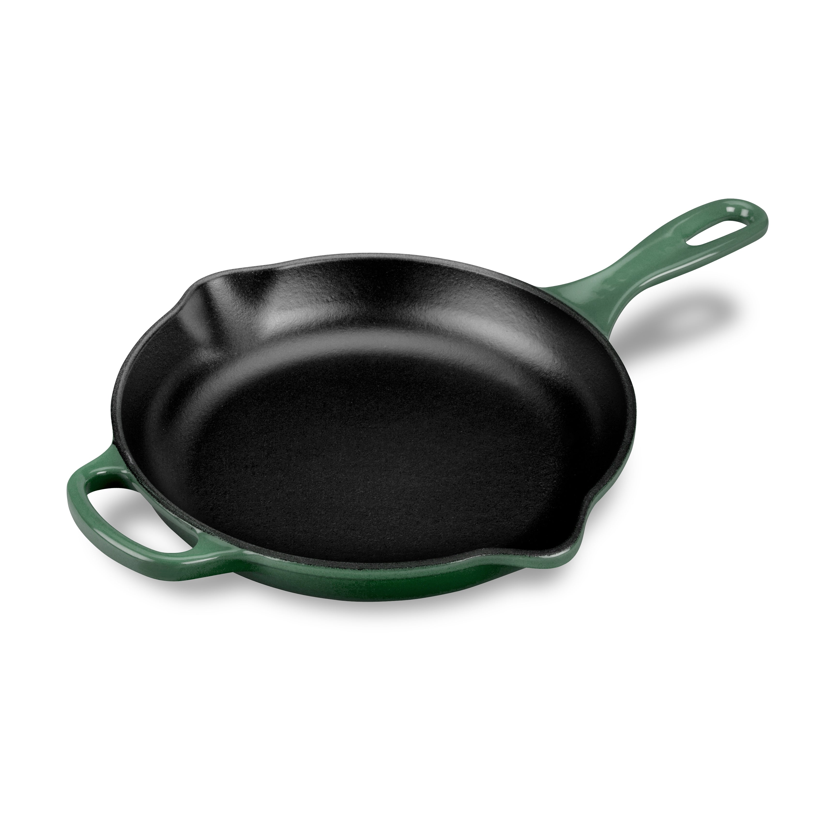 Artichaut Enameled Cast Iron Skillet from Le Creuset, showcasing its elegant design and sturdy handle.