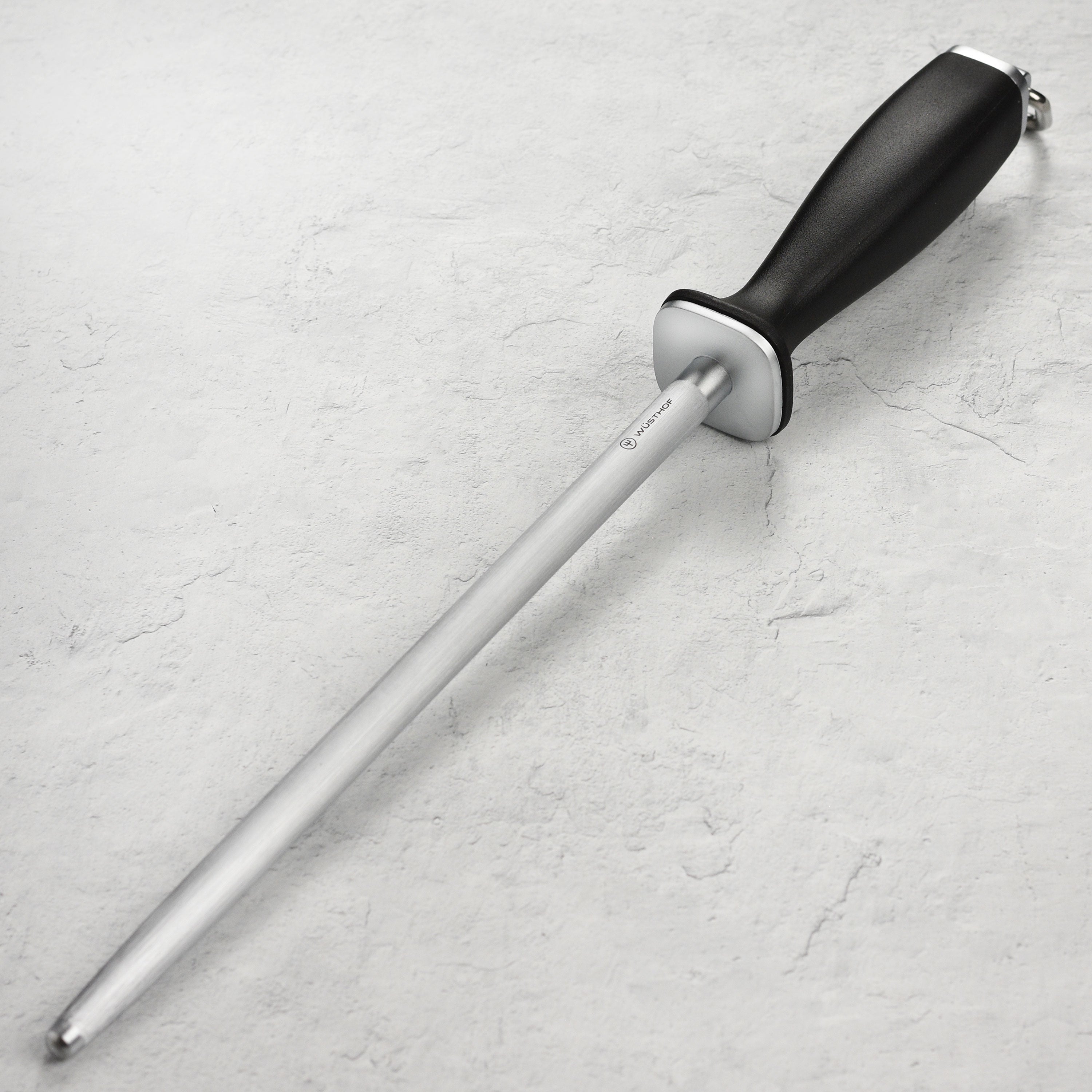 Wusthof 10-Inch honing steel showcasing its ridged surface.