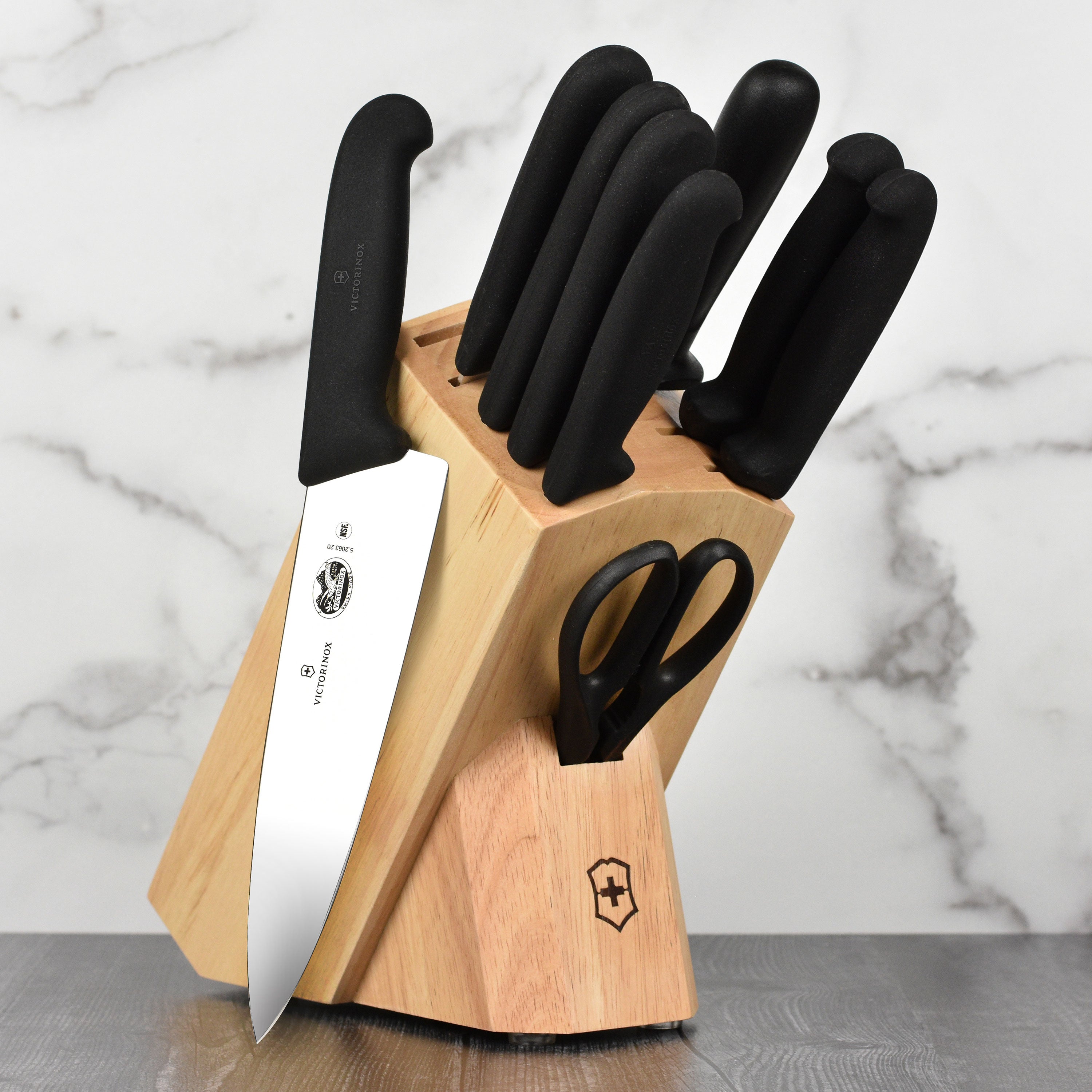Victorinox chef knife set showcasing high-quality stainless steel blades and ergonomic handles.