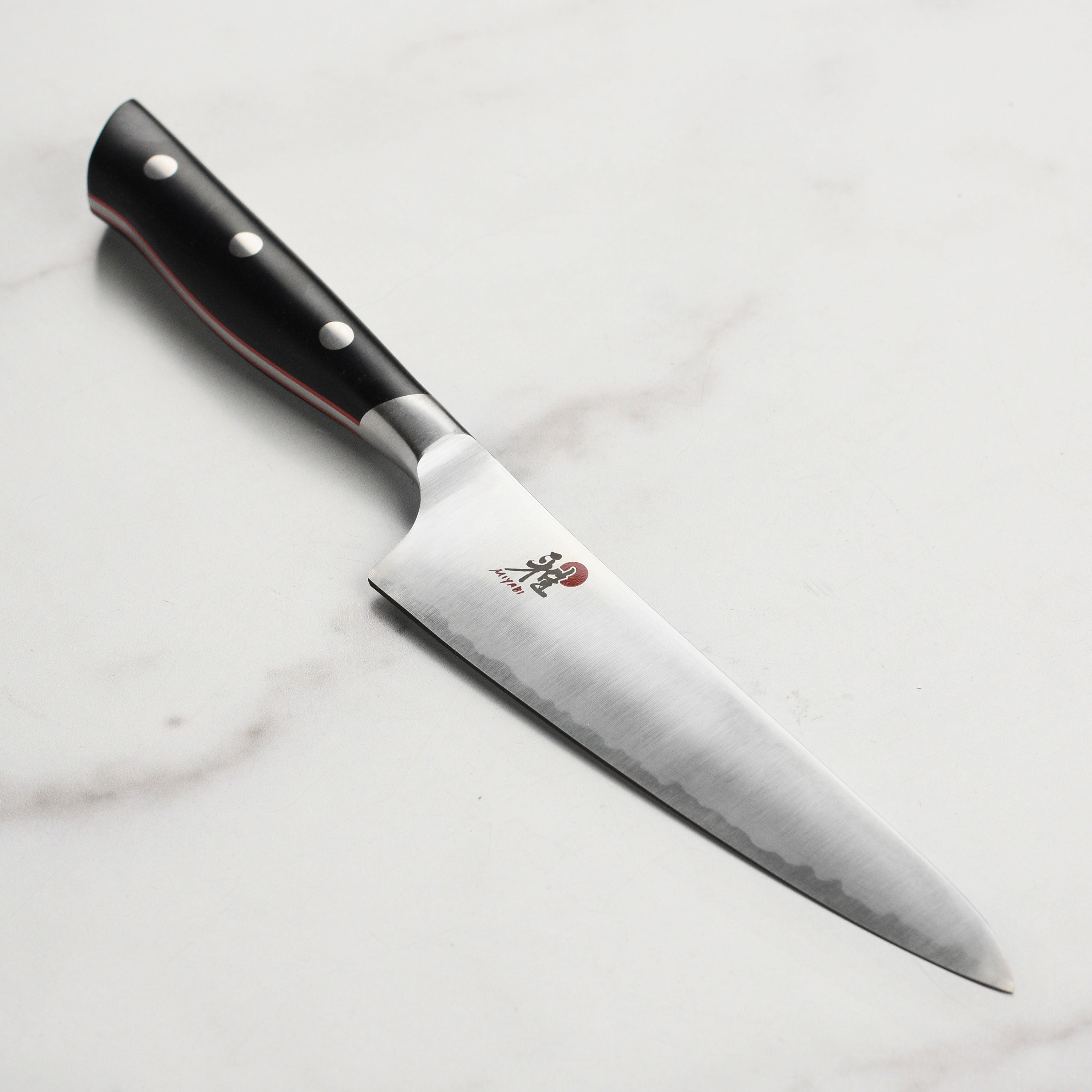 Miyabi Evolution 5.5-inch Japanese prep knife with sharp blade for professional use