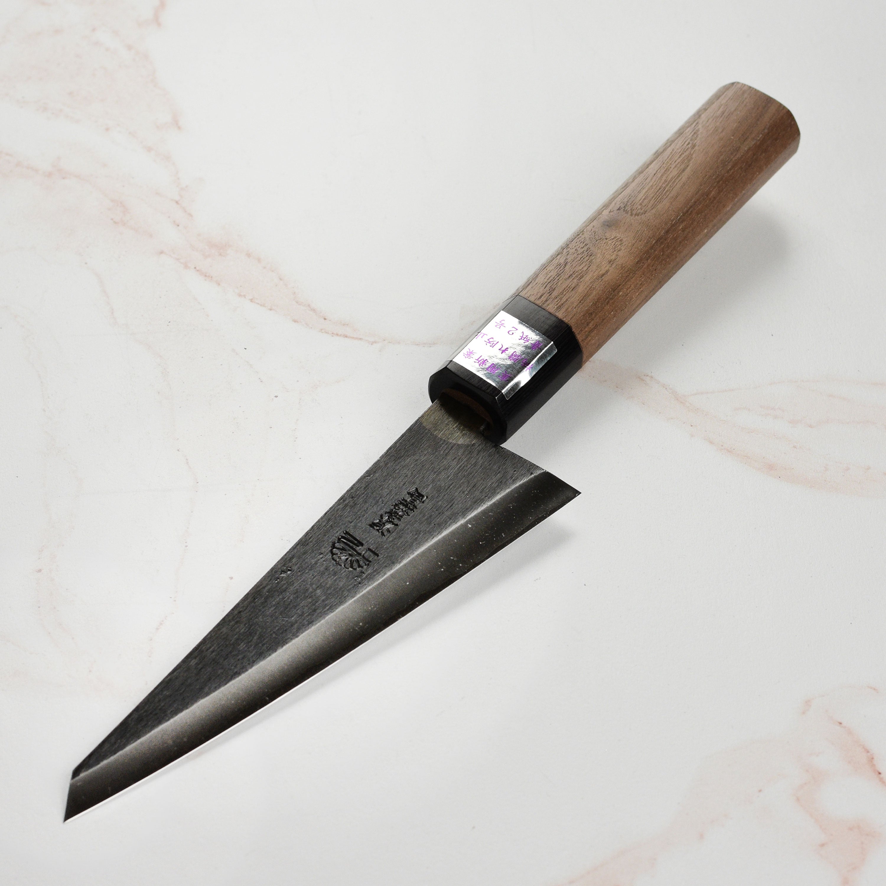 Moritaka Aogami #2 Honesuki blade showcasing hand-forged blue steel finish