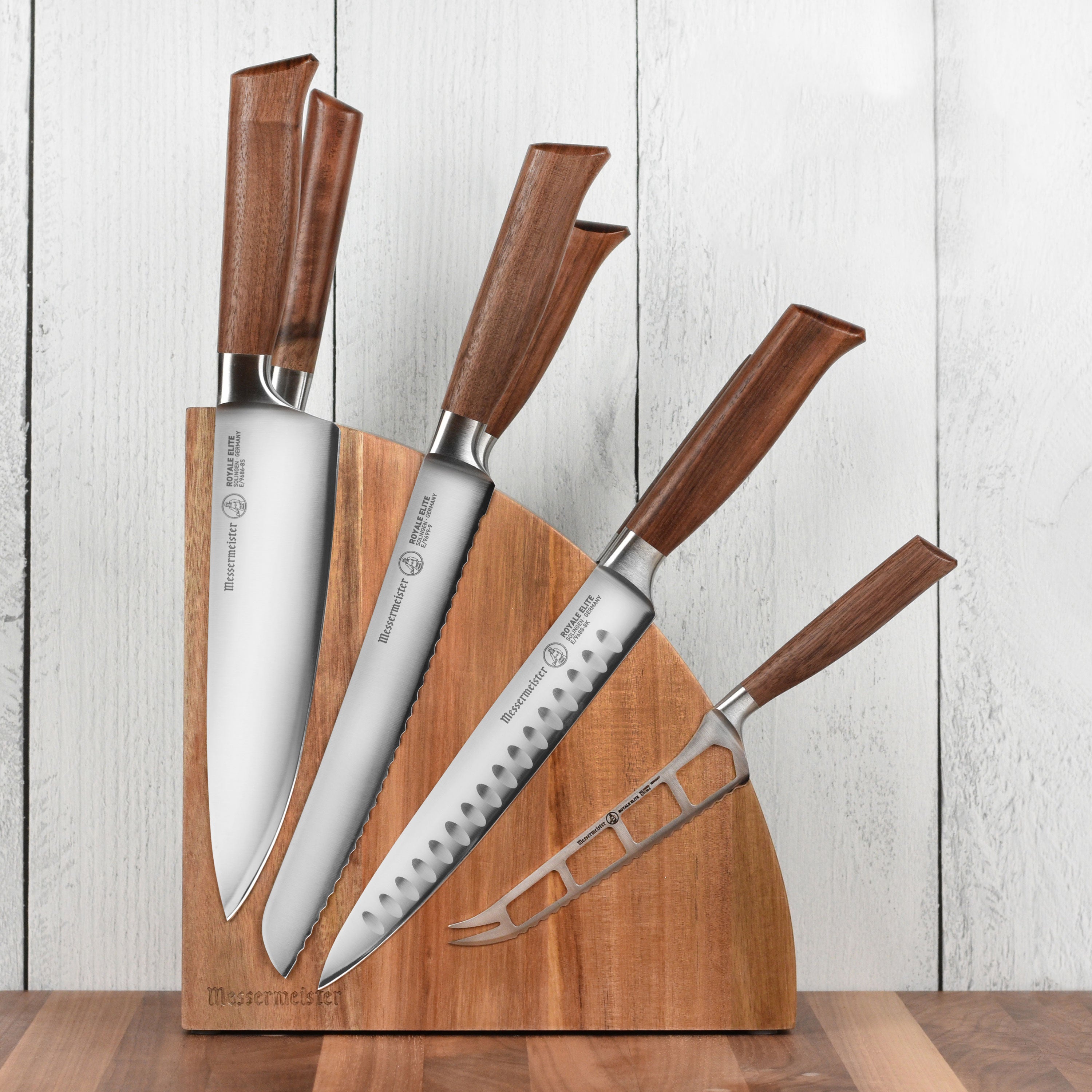 German chef knives with high carbon stainless steel blades and wooden handles
