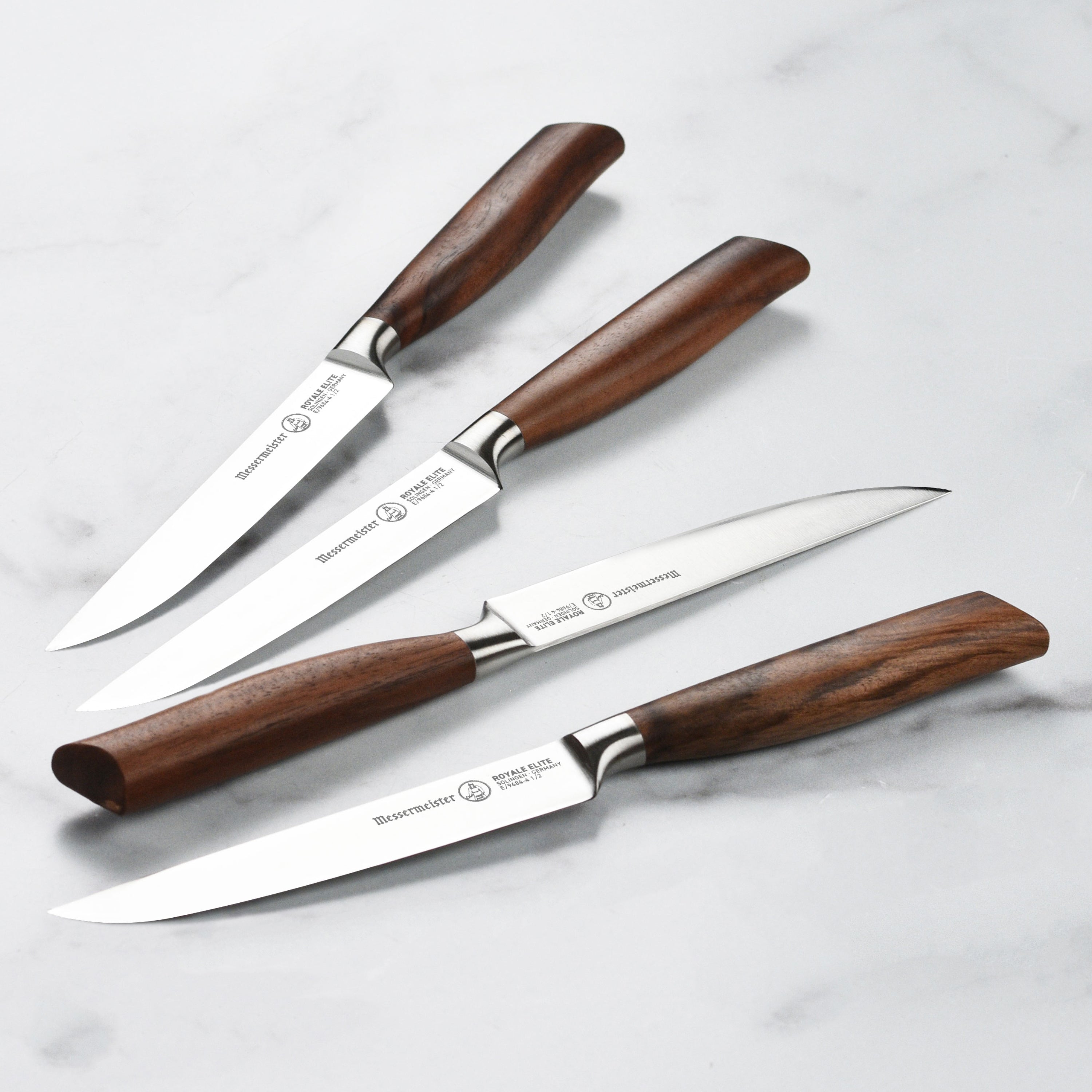 German-made premium steak knives with ergonomic handles for effortless cutting