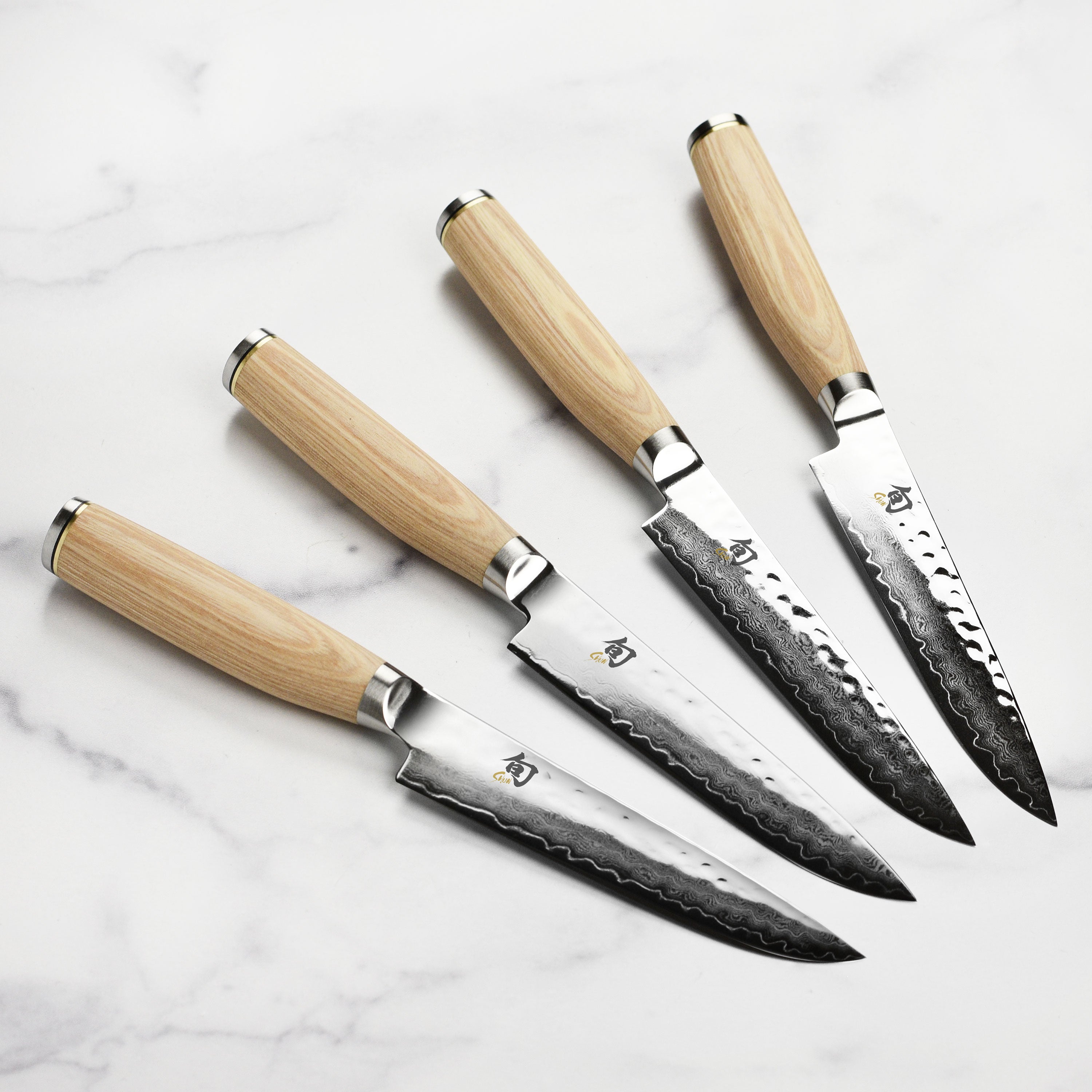 Seki Elite steak knife set with VG-MAX steel core and beautiful PakkaWood handles, ideal for any dining occasion.