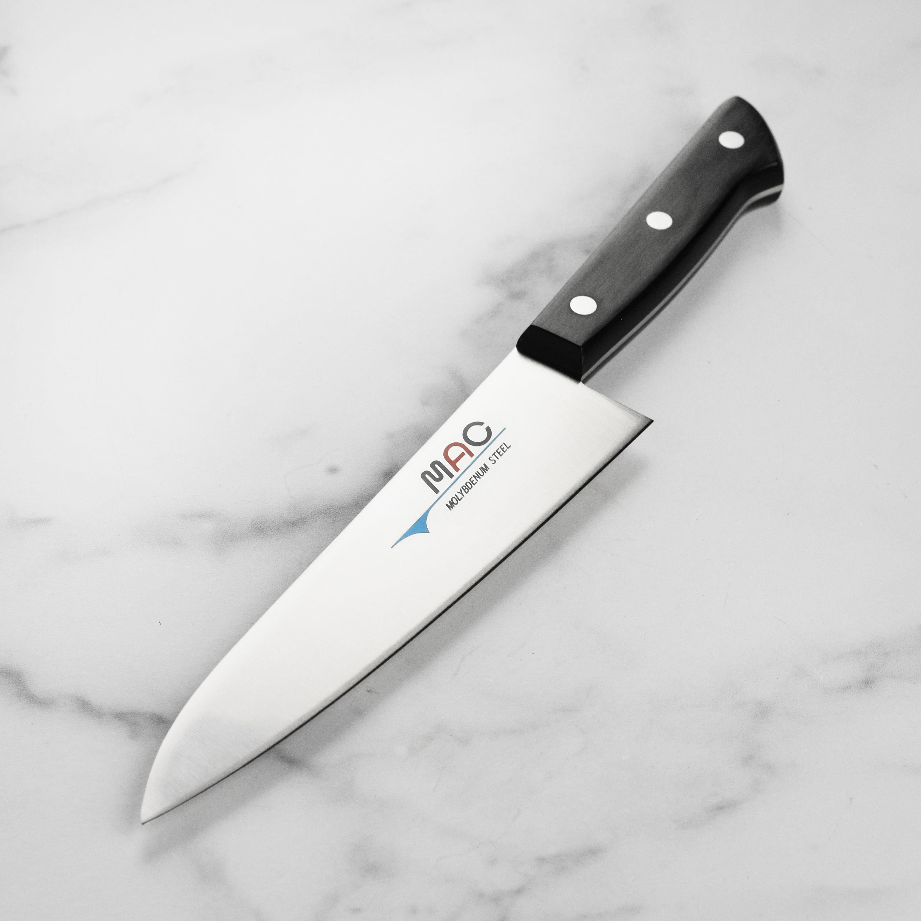 Japanese chef's knife with high carbon steel blade for precision slicing