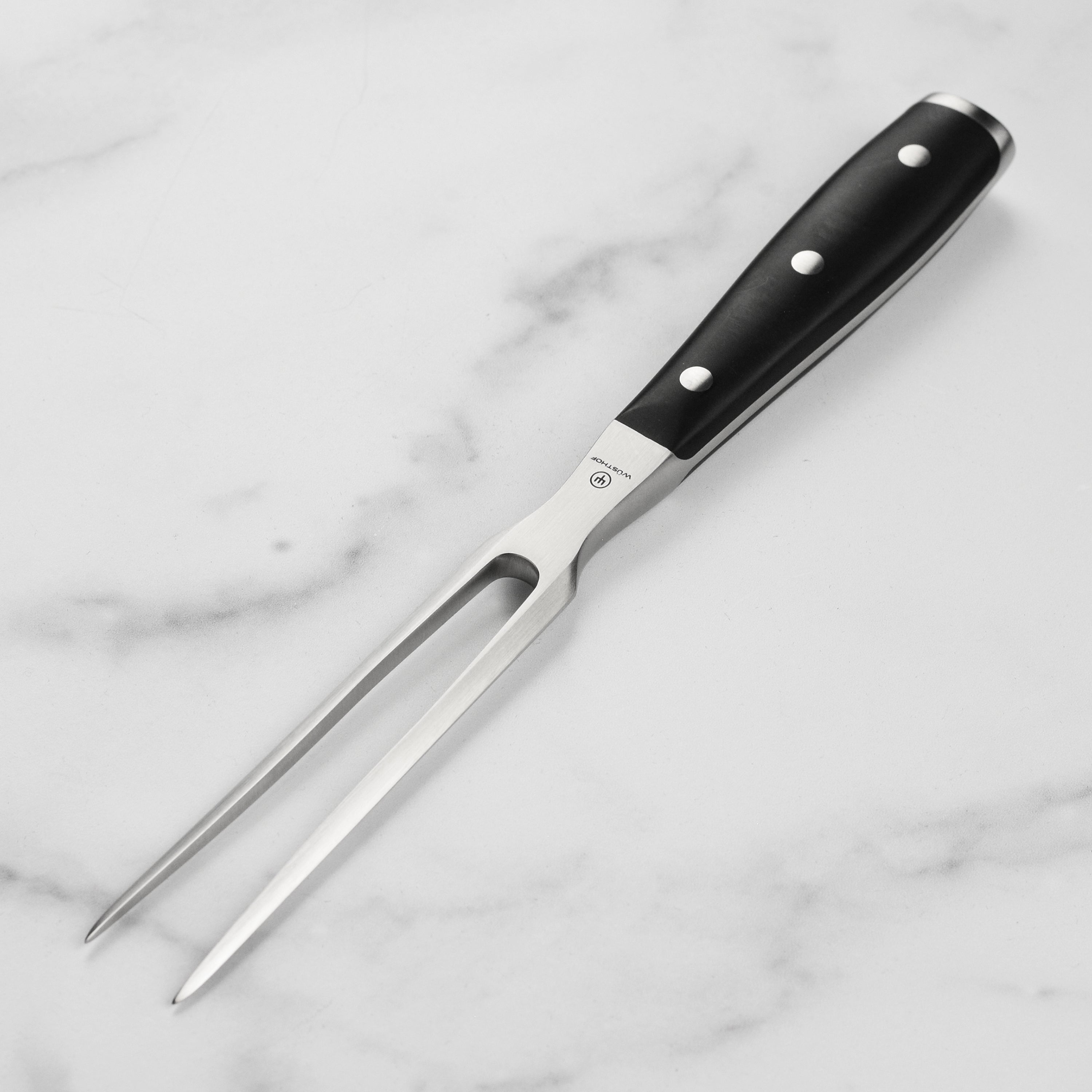 Wusthof Classic Ikon 6-inch carving fork with stainless steel finish