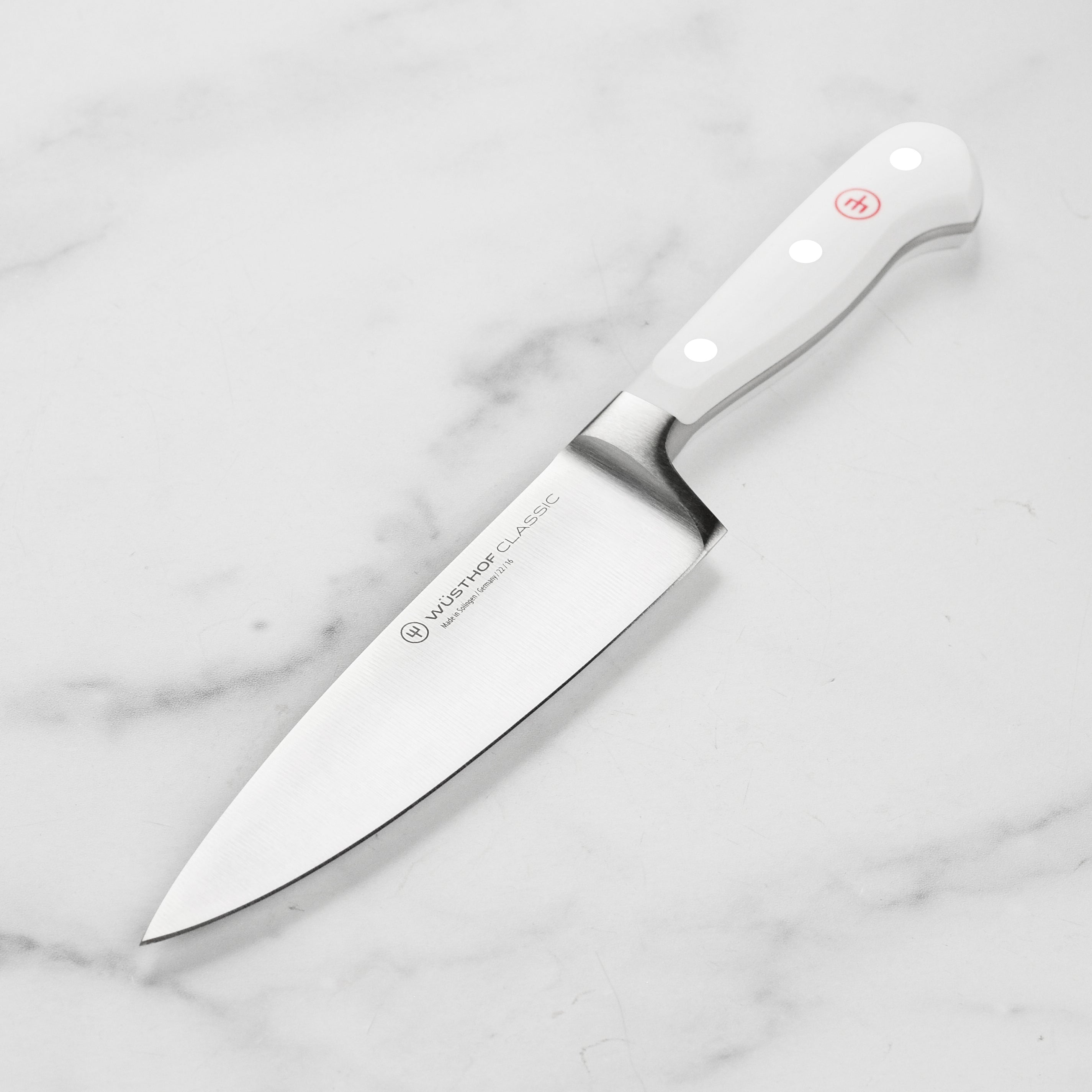 Wüsthof Classic 6-inch chef's knife blade close-up for precision cutting