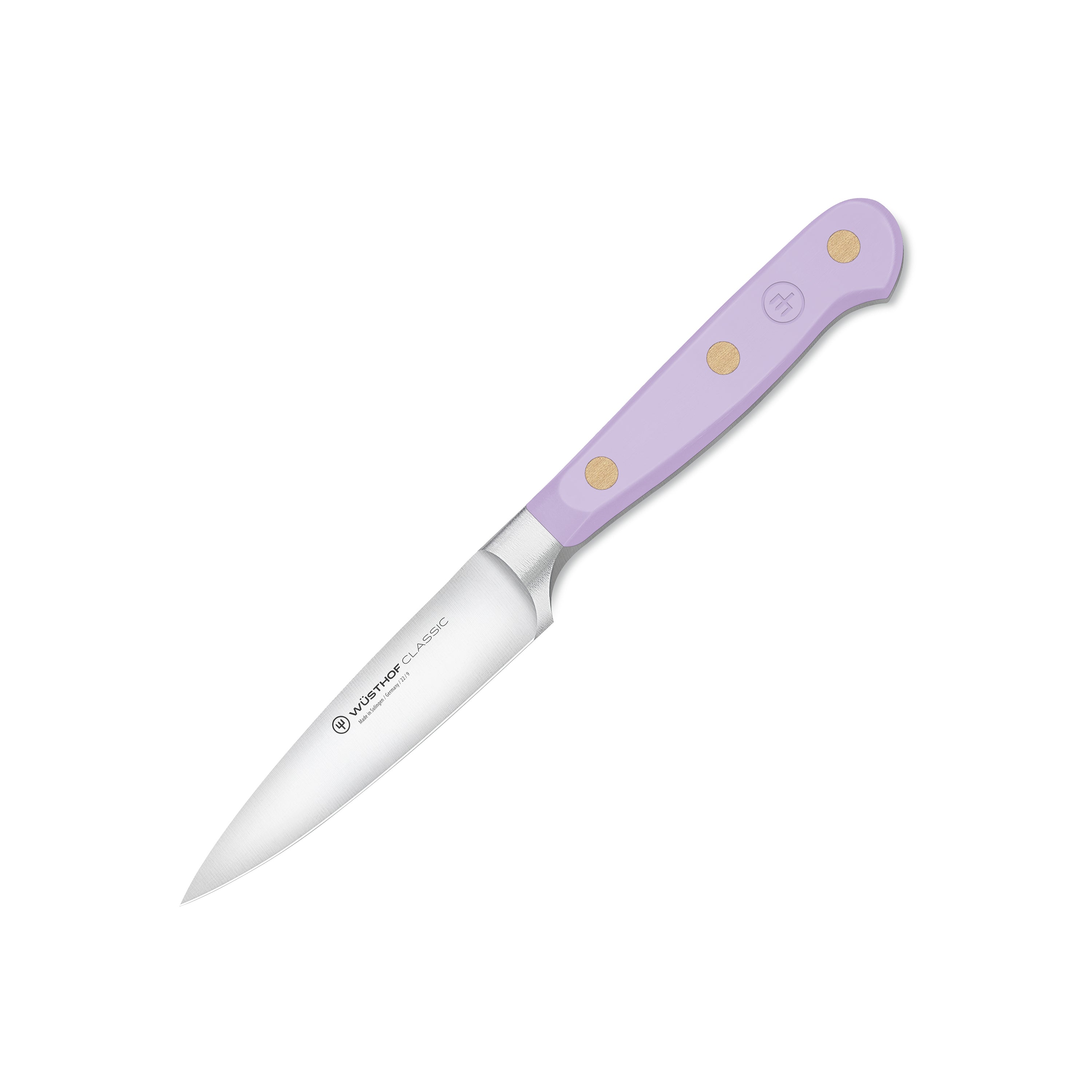 Wusthof Classic 3.5" Purple Yam Paring Knife showing blade and handle details
