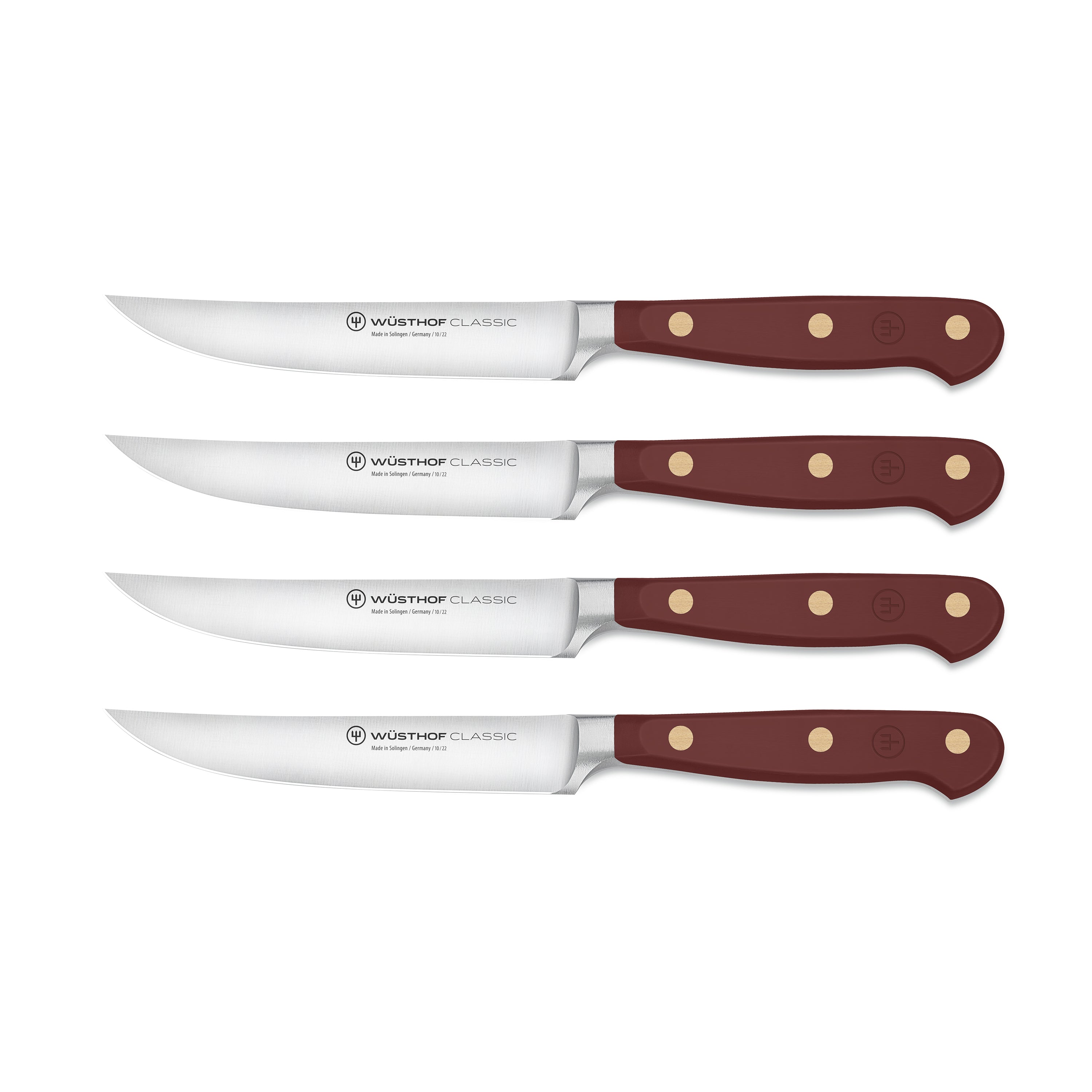 Wusthof steak knives with high-carbon stainless steel blades and ergonomic handles