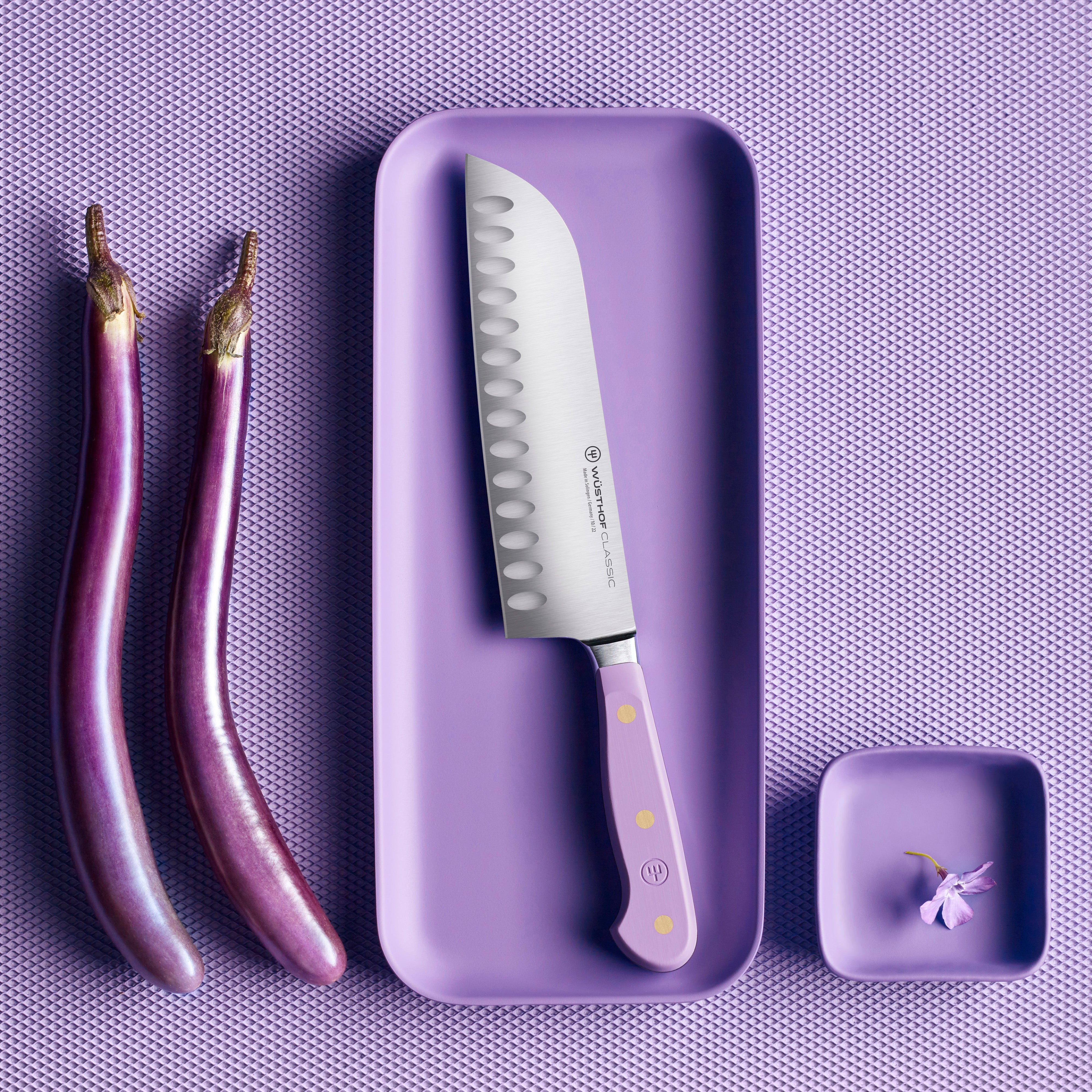 Close-up of the Wusthof Classic Santoku Knife, showcasing the precision edge and ergonomic handle.