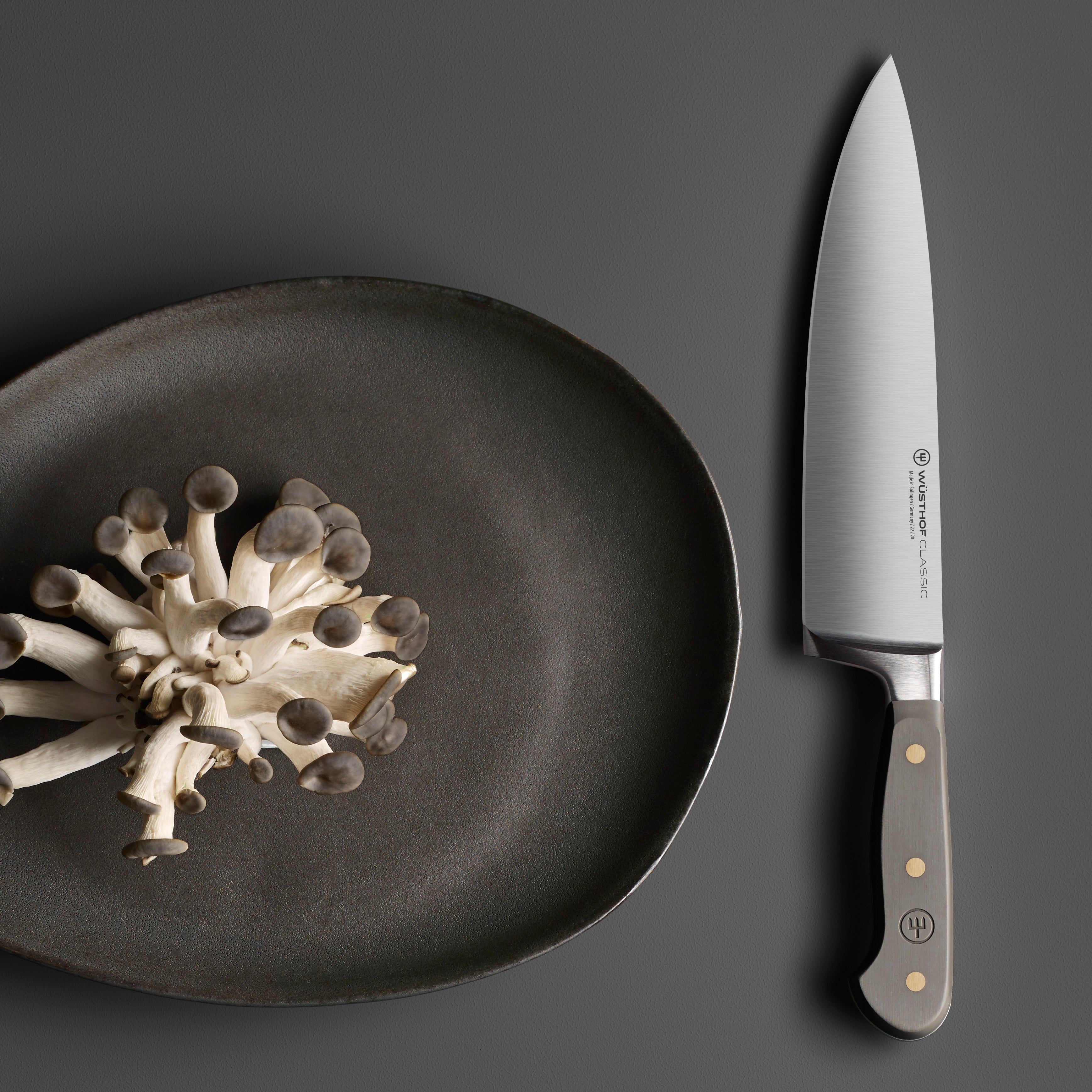 Detail shot of the high-carbon stainless steel blade with PEtec technology for sharpness and edge retention